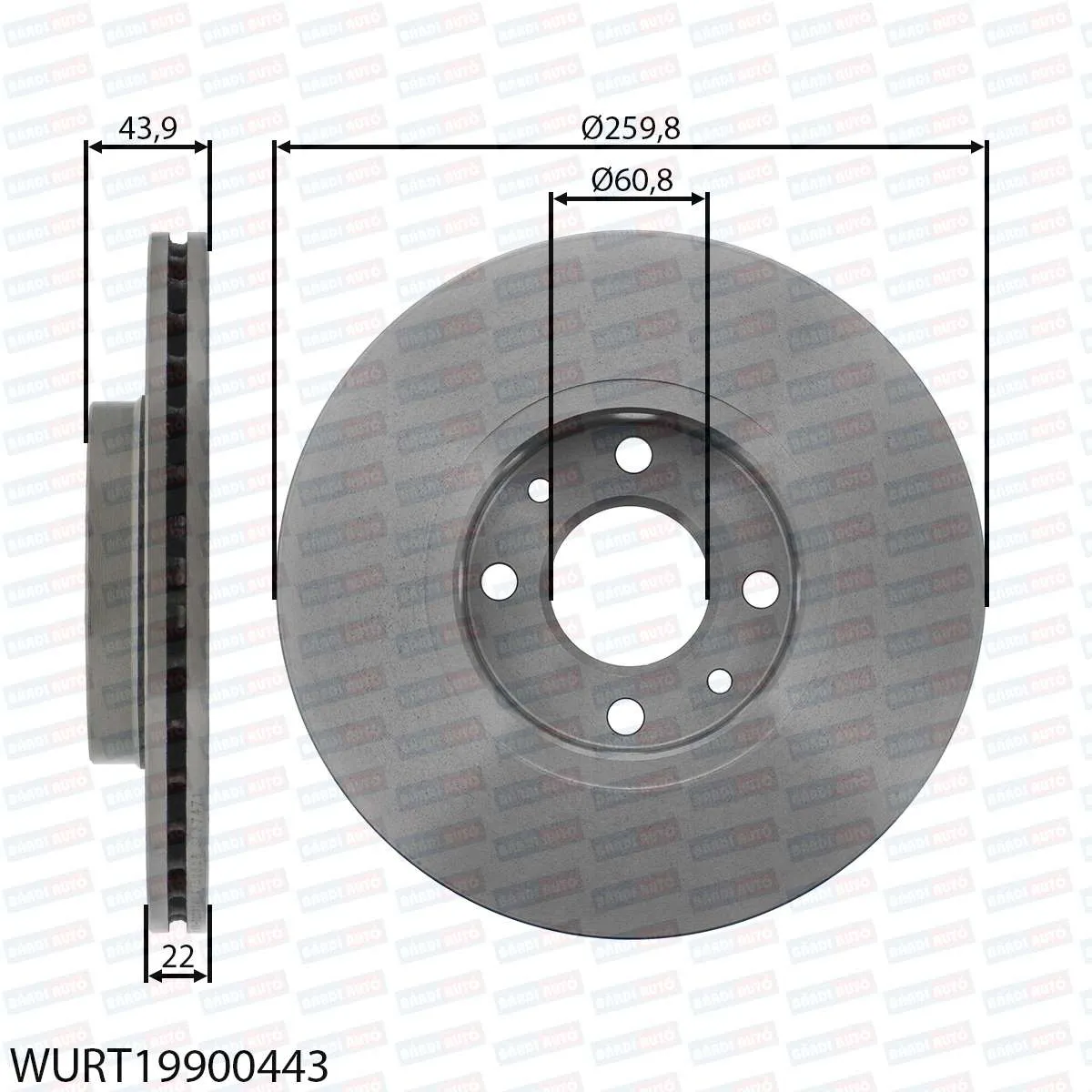 Imagine produs: Disc frana WÜRTEMBERG (WURT19900443)