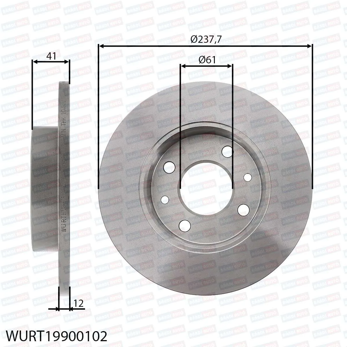 Imagine produs: Disc frana WÜRTEMBERG (WURT19900102)