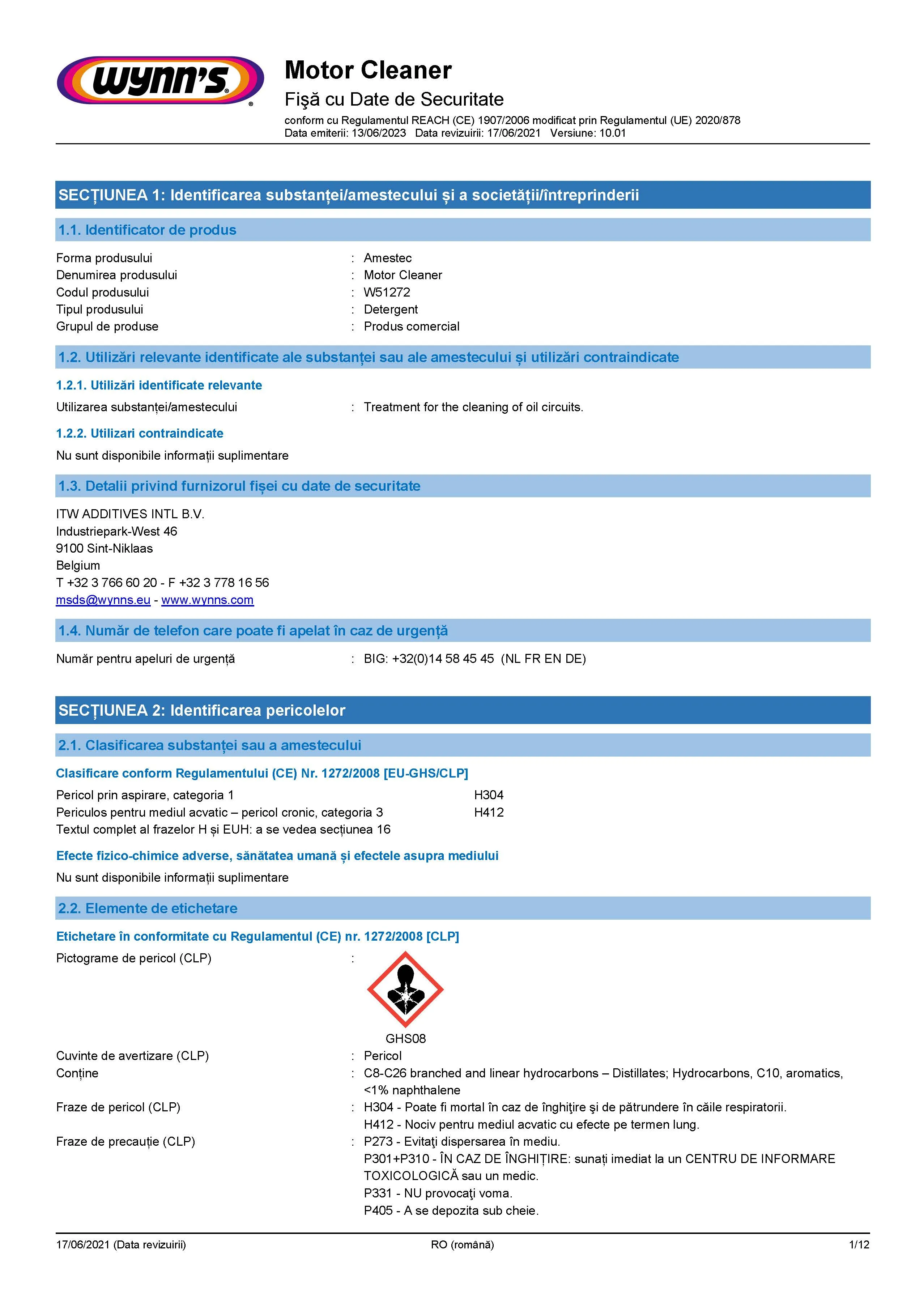 Imagine produs: Solutie curatire protectie WYNN'S (W51272)