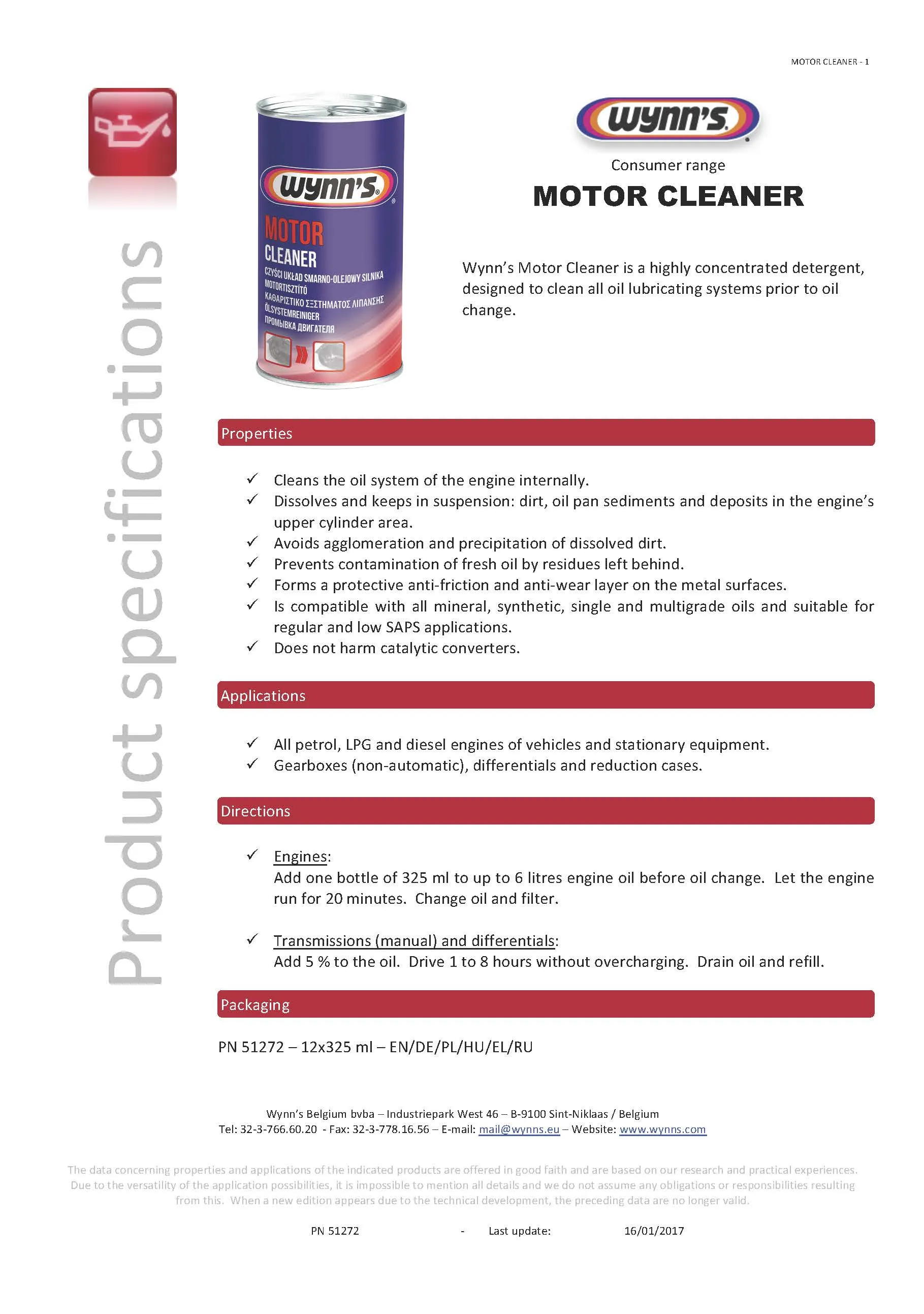 Imagine produs: Solutie curatire protectie WYNN'S (W51272)