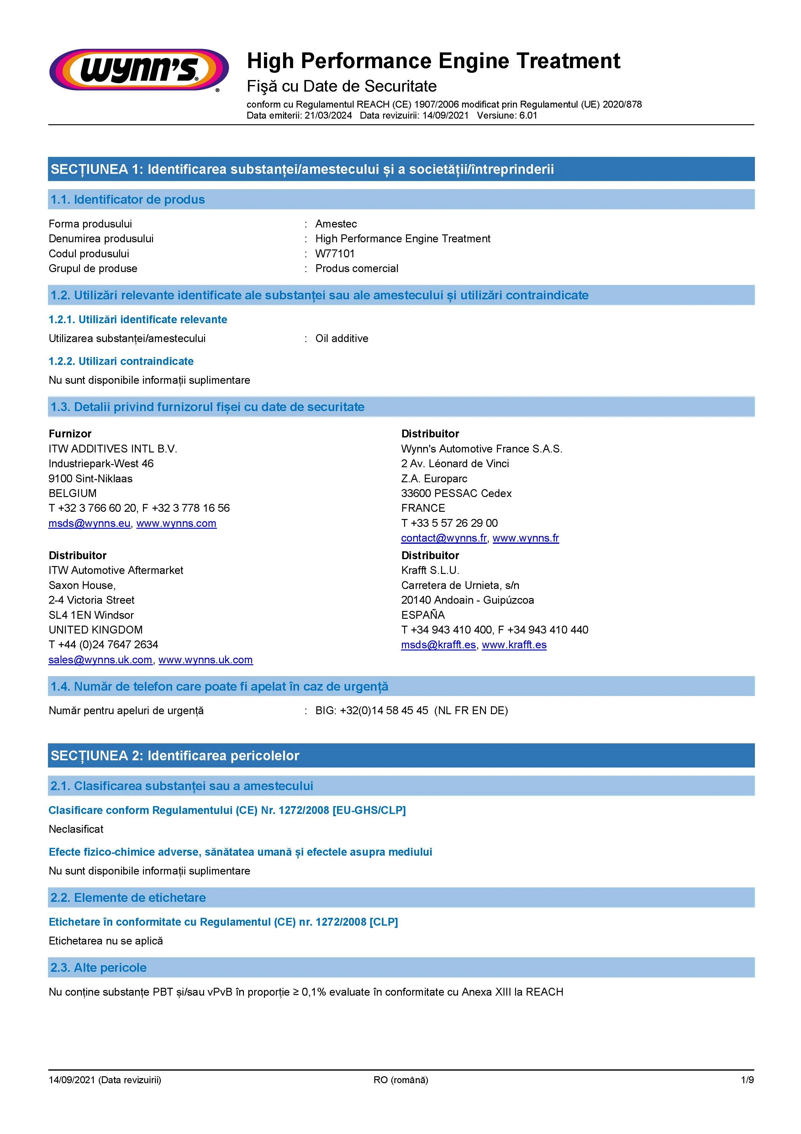 Imagine produs: High Tech Engine Treatment WYNN'S (W77101)
