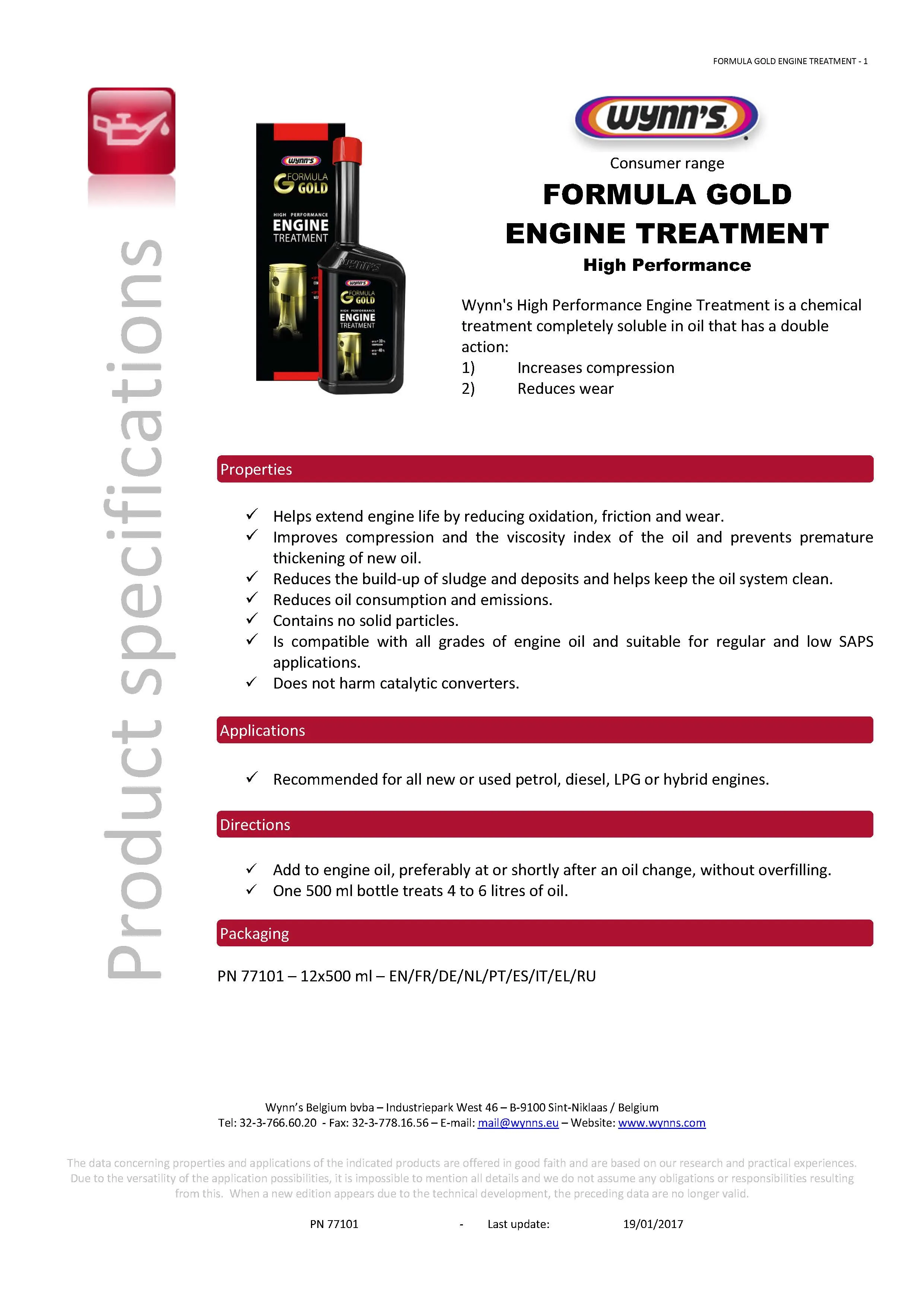 Imagine produs: High Tech Engine Treatment WYNN'S (W77101)